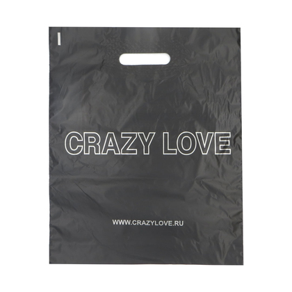 Полиэтиленовый пакет с ручной для магазина Crazy Love