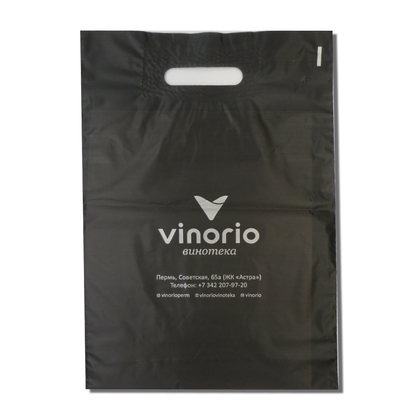 Полиэтиленовые пакет с вырубной ручкой для магазина вина Vinorio