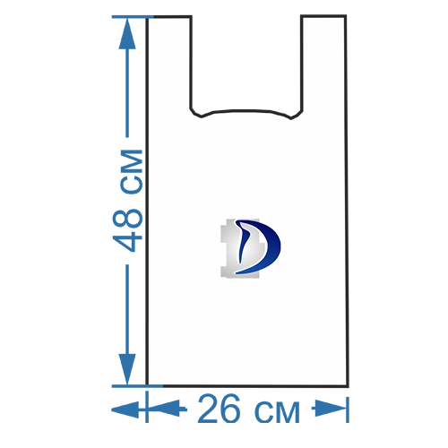Пакет Майка 26/15*47 см., c логотипом