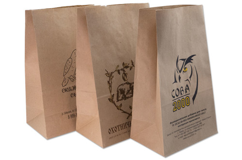 Бумажные крафт-пакеты с прямоугольным дном