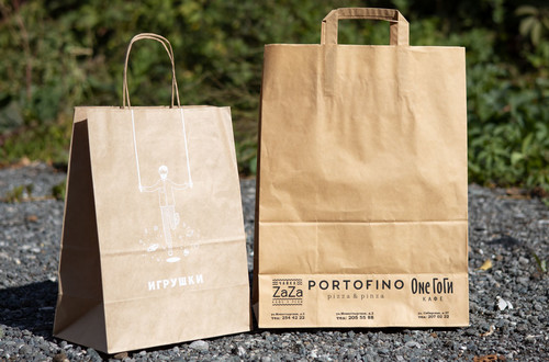Бумажные крафт-пакеты с ручками