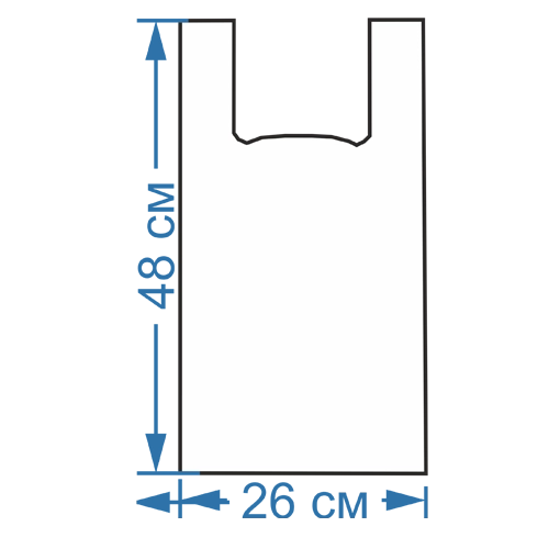 Пакет Майка 26/15*47 см., без логотипа