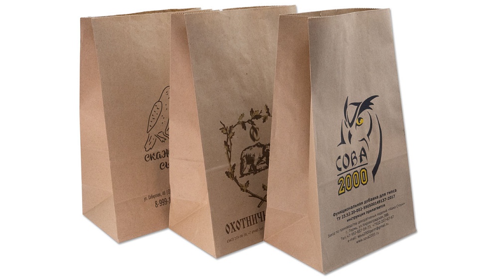 Бумажные крафт-пакеты с прямоугольным дном